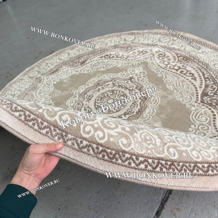 Круглый ковер в гостиную дизайн 02 Бежевый